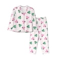 thumbnail image 1 of Yiaed Flower on ladybirds Print Pajamas Women's Long Sleeve Sleepwear Soft Button Down Loungewear Pjs Lounge Set Nightwear Womens Pajama Pants-XX-Large, 1 of 7