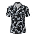 thumbnail image 1 of Yiaed FlowerPrint Men's Short Sleeve Polo Shirt,Golf Polo for Men Three-Button Golf Shirt Athletic Casual Collared T-Shirt- Large, 1 of 7