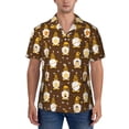 thumbnail image 1 of Yiaed Flowers And Gnomes Bees Print Hawaiian Shirt for Men Short Sleeve Button Down Shirts Beach Shirts for Men-X-Large, 1 of 1