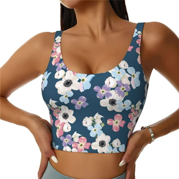 Yiaed Flowers Print Ladies Waistcoat Women Sports Vest Vest Sports Women Sports Top Yoga Vest for women-Medium