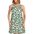 thumbnail image 1 of Yiaed Flowers With Leaves Print Women's Sleeveless Dress, Loose Fit Summer Dress, Casual Sleeveless Dress for Women, 1 of 7