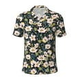 thumbnail image 1 of Yiaed FlowersPrint Men's Short Sleeve Polo Shirt,Golf Polo for Men Three-Button Golf Shirt Athletic Casual Collared T-Shirt- 4X-Large, 1 of 7