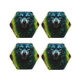 thumbnail image 1 of Yiaed Fluorescent Wolf Print Leather Coasters for Drinks - Cup Coasters Coffee Table Kitchen Table Bar, Home & Office Gifts Handmade Drink Coasters-Hexagon, 1 of 6