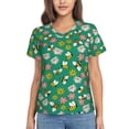thumbnail image 1 of Yiaed Flying Bees Print Women's T Shirt V-Neck Short Sleeve Shirt Casual Breathable Tee Summer Tops-XX-Large, 1 of 5