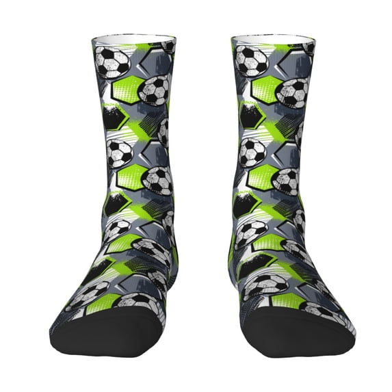 Yiaed Football Print Great elasticity Crew Socks Sports socks for Men and Women