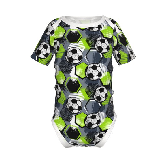 Yiaed Football Print Infant Climbing Short Sleeve Onesie One-Piece Baby Bodysuit Clothes 0-12 Months -3 Months