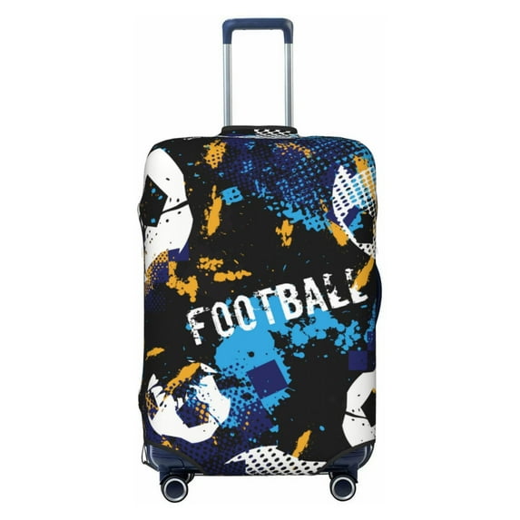 Yiaed Football Print Travel Luggage Cover Suitcase Protector Fits 18-32 Inch Luggage Wheel Covers Patterned Elastic Luggage Anti-scratch(No luggage)-Large