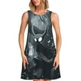 thumbnail image 1 of Yiaed Forest Black Ghost Warrior Print Women's Sleeveless Dress, Loose Fit Summer Dress, Casual Sleeveless Dress for Women, 1 of 7