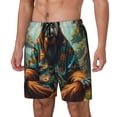 thumbnail image 1 of Yiaed Forest Meditating Gorilla Print Mens Swim Trunks Bathing Suit Compression Liner Beach Swim Shorts Swimwear Quick Dry Zipper Pocket No-Chafing Board Short-Large, 1 of 6