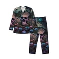 thumbnail image 1 of Yiaed Forest Mushroom Skull Print Men’s Pajamas Set - Long Sleeve Button Down Sleep Shirt and Pajama Bottoms Sleepwear Set Mens Pjs Sets Men's Pajama Bottoms-X-Large, 1 of 7