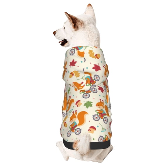 Yiaed Forest Squirrel Print Dog Hoodie Security Pet Dog Costume Pets Dog Hoodie Sweatshirt with Pocket for Small Dogs-XX-Large