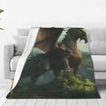 thumbnail image 1 of Yiaed Forest Stone-Colored Dragon Pattern Fleece Throw Blanket,Fleece Throw Blankets for Couch & Bed All Season Use -60"x50", 1 of 5