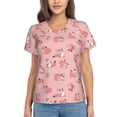 thumbnail image 1 of Yiaed Fox Print Women's T Shirt V-Neck Short Sleeve Shirt Casual Breathable Tee Summer Tops-X-Large, 1 of 5
