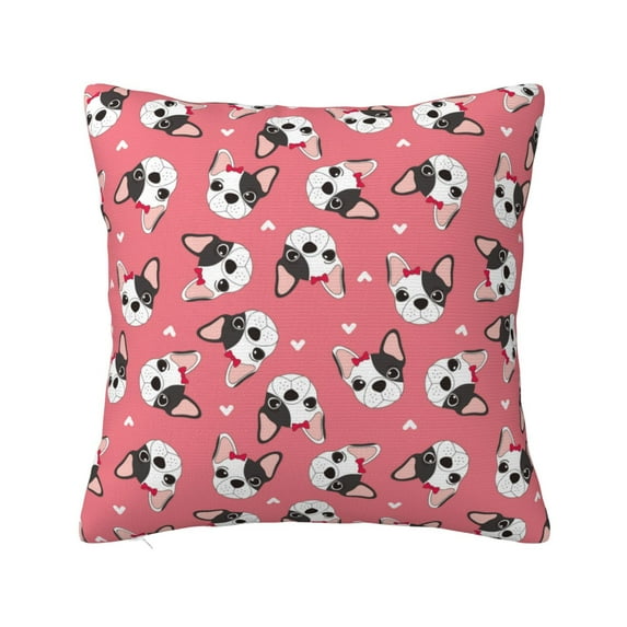Yiaed French Bulldog Face Print Pillow Covers Super Soft Decorative Square Throw Pillow Covers Case Cushion Covers for Sofa Couch Bedroom Car Decor(No pillow core)-18"x18"