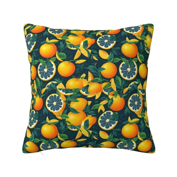 Yiaed Fresh Orange Print Pillow Covers Super Soft Decorative Square Throw Pillow Covers Case Cushion Covers for Sofa Couch Bedroom Car Decor(No pillow core)-12"x12"