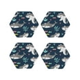 thumbnail image 1 of Yiaed Friendly Smiling Sharks Print Leather Coasters for Drinks - Cup Coasters Coffee Table Kitchen Table Bar, Home & Office Gifts Handmade Drink Coasters-Hexagon, 1 of 6