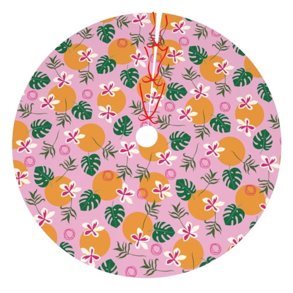 Yiaed Fruit Print Christmas Tree Skirt , Tree SkirtsTree Mat for Christmas Winter Holiday Indoor Decorations-48"