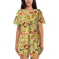 thumbnail image 1 of Yiaed Fruits And Vegetables Print Short Sleeve Pajama Sets for Women Casual Crew Neck 2 Piece Lounge Sets Women's Short-Sleeved Pajama-XX-Large, 1 of 5