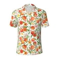 thumbnail image 1 of Yiaed Fruits Peach2Print Men's Short Sleeve Polo Shirt,Golf Polo for Men Three-Button Golf Shirt Athletic Casual Collared T-Shirt- Medium, 1 of 7