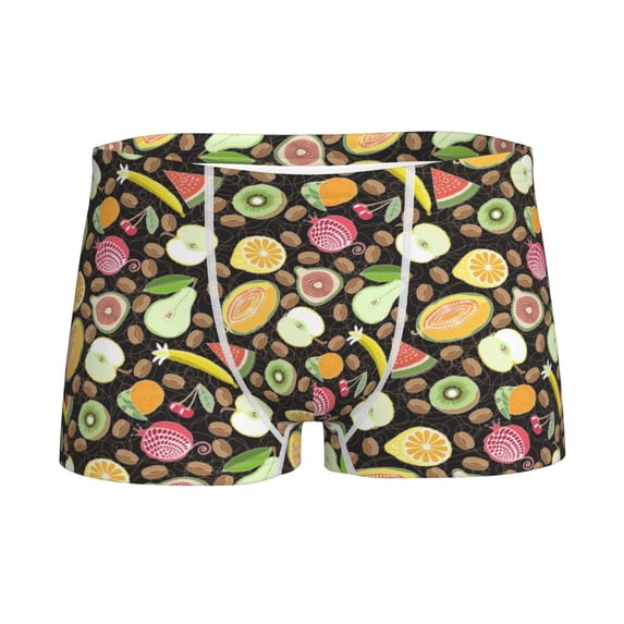 Yiaed Fruits Print Boys' Boxer Briefs Cotton Casual Stretch Comfort Boys Boxers - Kids Boxer Briefs Underwear for Boys (6-18)-X-Small