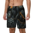 thumbnail image 1 of Yiaed Full Moon Black Dragon Print Mens Swim Trunks Bathing Suit Compression Liner Beach Swim Shorts Swimwear Quick Dry Zipper Pocket No-Chafing Board Short-, 1 of 6