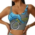 thumbnail image 1 of Yiaed Fun Riding Dinosaur Print Ladies Waistcoat Women Sports Vest Vest Sports Women Sports Top Yoga Vest for women-Medium, 1 of 8