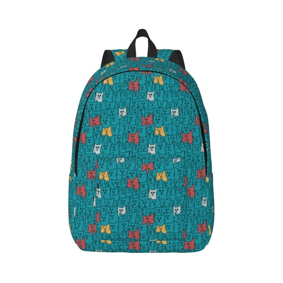 Yiaed Funny Cat Blue Print Backpack, Premium Laptop Backpack, Travel Backpack for Women, Lightweight Backpacks, Comfortable Back Pack-Medium