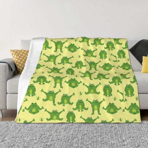 Yiaed Funny Frogs Print Blanket Throw Blanket Soft Cozy Flannel Blanket for Home Bed Sofa Couch Chair-60"x50"