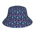 thumbnail image 1 of Yiaed Funny Skull Flower Print Reflective Stripe Bucket Hat Unisex Funny Outdoor Fisherman Cap Beach Sun Hat, 1 of 5