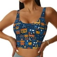 thumbnail image 1 of Yiaed Funny Steam Train Print Ladies Waistcoat Women Sports Vest Vest Sports Women Sports Top Yoga Vest for women-Large, 1 of 8