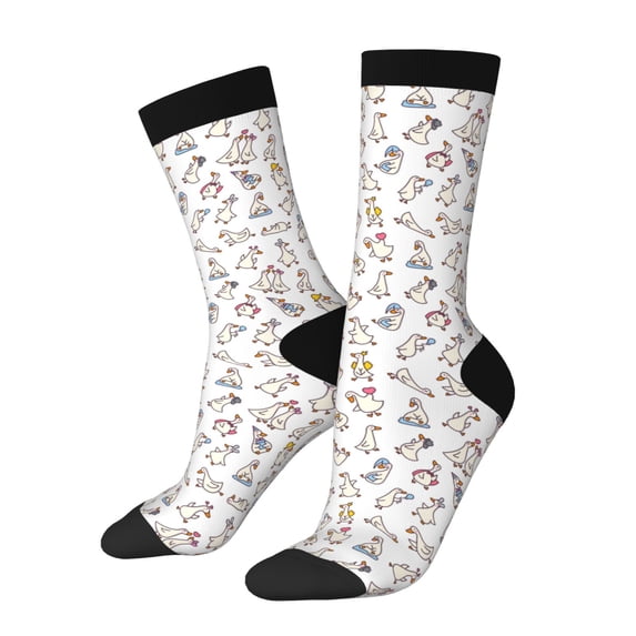 Yiaed Funny goose birds Print Great elasticity Crew Socks Sports socks for Men and Women