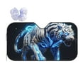 thumbnail image 1 of Yiaed Futuristic Blue Light White Tiger Print Car Windshield Sunshade Front Auto Car Front Window Sun Shade Foldable Sun Visor Shield Cover Auto Accessories for Sedan SUV Truck-Small, 1 of 5