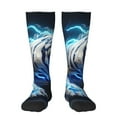 thumbnail image 1 of Yiaed Futuristic Blue Light White Tiger Print Great elasticity Adult Stockings Sports socks for Men and Women, 1 of 6