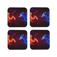 thumbnail image 1 of Yiaed Futuristic Red And Blue Bird Print Leather Coasters for Drinks - Cup Coasters Coffee Table Kitchen Table Bar, Home & Office Gifts Handmade Drink Coasters-Square, 1 of 6