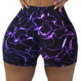 thumbnail image 1 of Yiaed Galaxy Lightning Print Women's Athletic Shorts Running Shorts Sporty Short High Waisted Elastic Workout Shorts for Yoga Gym Running & Sports -Small, 1 of 8