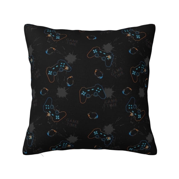Yiaed Game Time Print Pillow Covers Super Soft Decorative Square Throw Pillow Covers Case Cushion Covers for Sofa Couch Bedroom Car Decor(No pillow core)-12"x12"