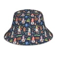 thumbnail image 1 of Yiaed Garden Gnomes Print Reflective Stripe Bucket Hat Unisex Funny Outdoor Fisherman Cap Beach Sun Hat, 1 of 5