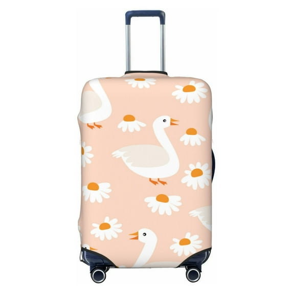Yiaed Geese and Flower Print Travel Luggage Cover Suitcase Protector Fits 18-32 Inch Luggage Wheel Covers Patterned Elastic Luggage Anti-scratch(No luggage)-Medium