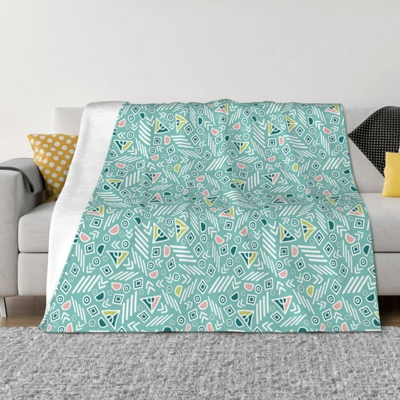 Yiaed Geometric Elements Print Blanket Throw Blanket Soft Cozy Flannel Blanket for Home Bed Sofa Couch Chair-50"x40"