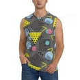 thumbnail image 1 of Yiaed Geometric Print Men's Singlet Vests Summer Running Muscle Tank Tops Gym Undershirt Round Neck Sleeveless for man, 1 of 5