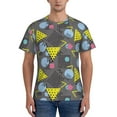 thumbnail image 1 of Yiaed Geometric Print Mens Short Sleeve Tight Fit T-Shirt, Crewneck Casual Tee-X-Large, 1 of 5