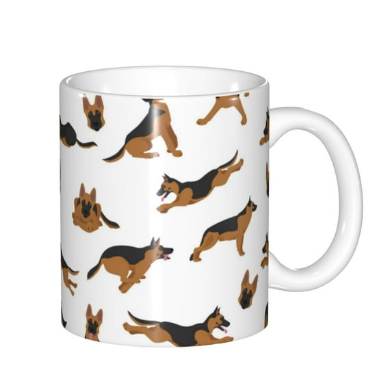 Yiaed German Shepherd Dog Print Ceramics Coffee,Large Handle Design,Extra Large Tea and Coffee Cup for Office and Home Mugs