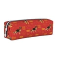thumbnail image 1 of Yiaed German Shepherd Dog Print Leather Pencil Case - Leather Pen Pencil Holder - Elegant & Practical Pencil Pouch for Work & Office, 1 of 7