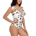 thumbnail image 1 of Yiaed German Shepherd Dog Print Women's Ruffled One Piece Swimsuit V Neck Swimwear Slimming Monokini for Woman-Large, 1 of 1