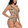 thumbnail image 1 of Yiaed German Shepherd Dog Print Women's Ruffled One Piece Swimsuit V Neck Swimwear Slimming Monokini for Woman-X-Large, 1 of 8