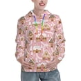 thumbnail image 1 of Yiaed Gingerbread Houses Pink Wonderland Print Womens Casual Hoodies Crew Neck Long Sleeve Sweatshirts With Pocket Pullover Tops Women's Hooded Sweatshirt-Medium, 1 of 5