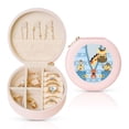 thumbnail image 1 of Yiaed Giraffe Come Out From Zipper Print Travel Jewelry Case Bridesmaid Gift Boxes Jewelry Travel Organizer Small Round Jewelry Box Mini Storage-Pink, 1 of 7
