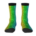 thumbnail image 1 of Yiaed Glitter Rainbow Print Great elasticity Crew Socks Sports socks for Men and Women, 1 of 5