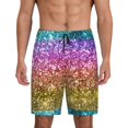 thumbnail image 1 of Yiaed Glitter Rainbow for Men's Soft Sleep Pajama Short Lounging Pajama Shorts-Large, 1 of 8
