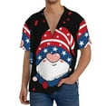thumbnail image 1 of Yiaed Gnome Independence Day Print Mens Casual Wrinkle Free Shirts Short Sleeve Button Down Summer Stretch Dress Shirt-3X-Large, 1 of 5